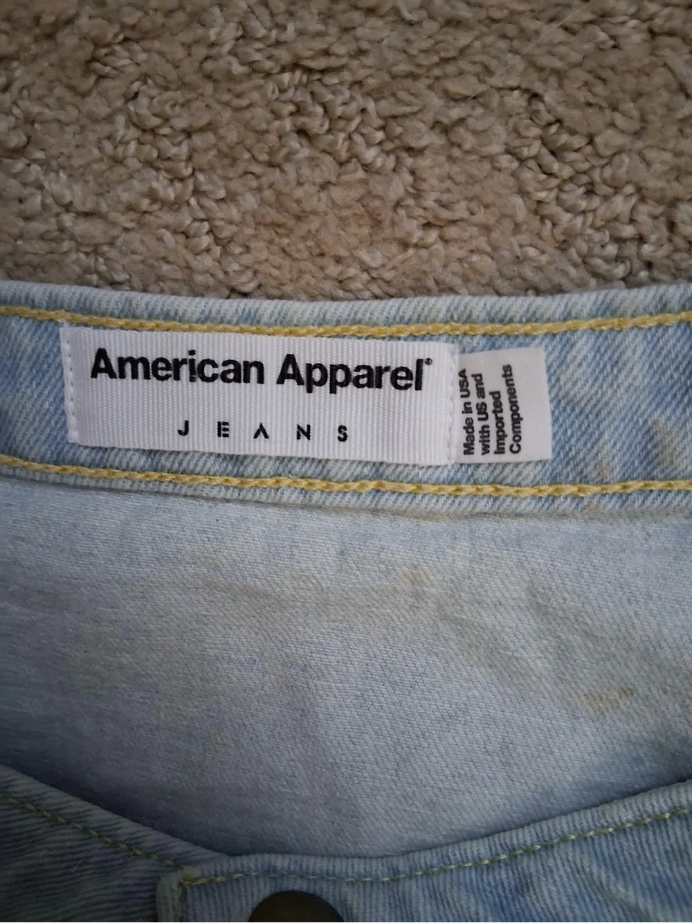 American apparel - Light Wash Button-Front Denim Skirt - Women